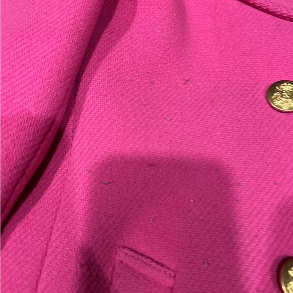J Crew Coat Jacket Womens Size 10 Stadium Cloth Nello Gori Pink Fuschia Wool - Picture 4 of 8